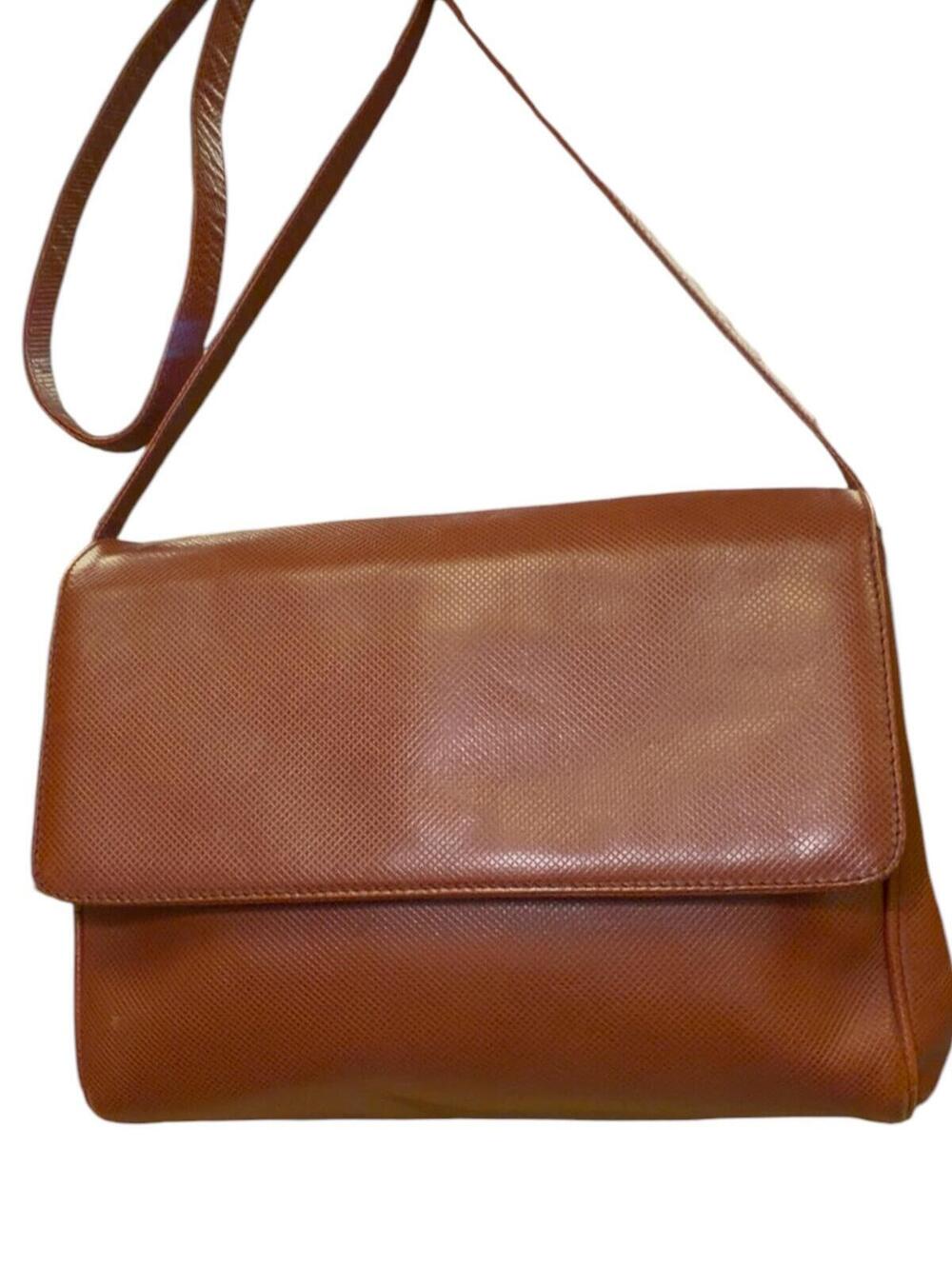 Bottega Veneta Vintage Brown Textured Leather Crossbody Bag